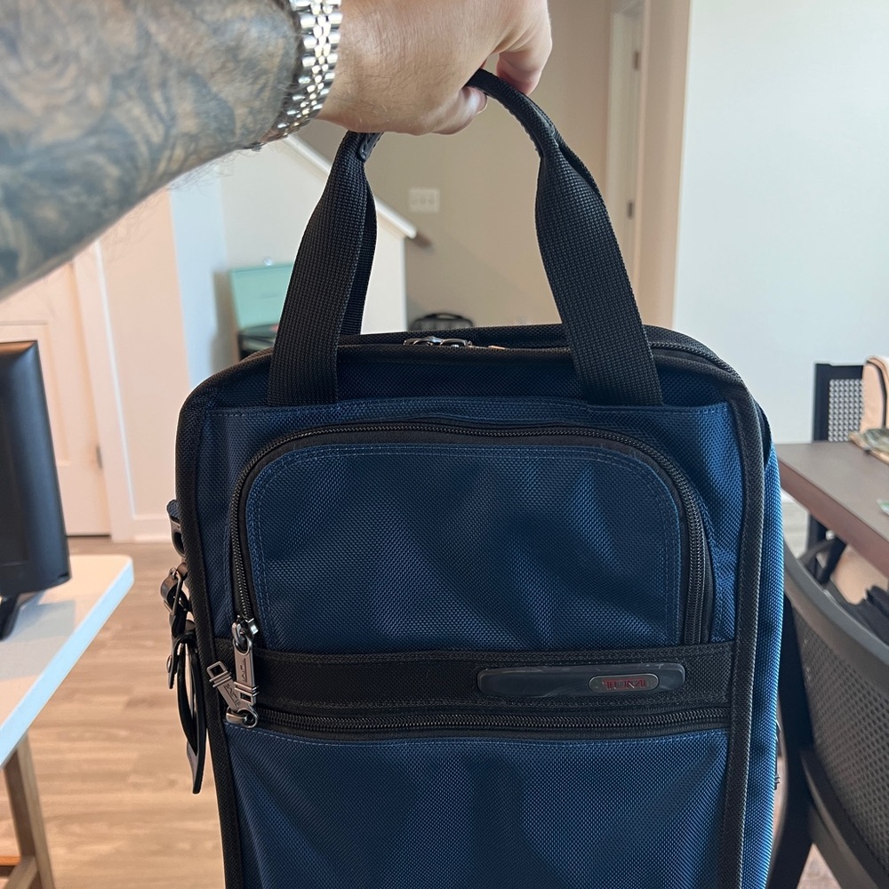 Tumi Blue Nylon Utility Tote